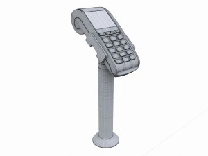 Terminal POS de cart&atilde;o de cr&eacute;dito universal 02 com suporte Modelo 3D