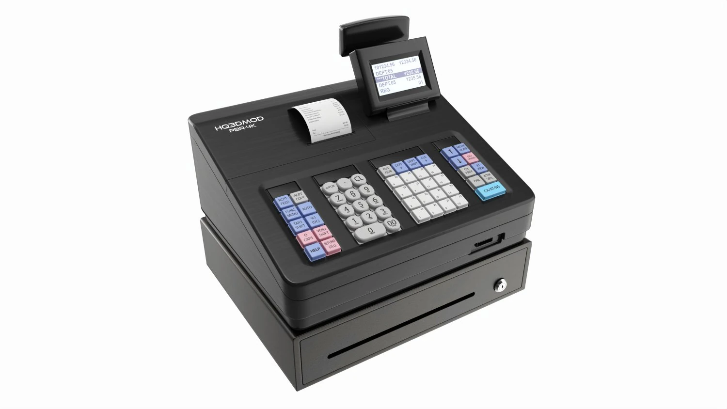 Electronic Cash Register 3D Model .c4d .max .obj .3ds .fbx .stl .blend 