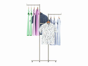 Store Adjustable 4-way Square Tube Clothing Rack 3D Model