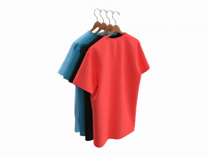 Clothing Classic V-neck Men T-shirts on Hanger Modèle 3D