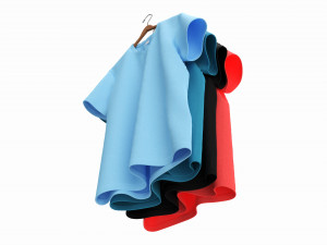 Clothing Classic V-neck Men T-shirts on Hanger Modèle 3D