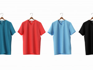 Clothing Classic V-neck Men T-shirts on Hanger Modèle 3D