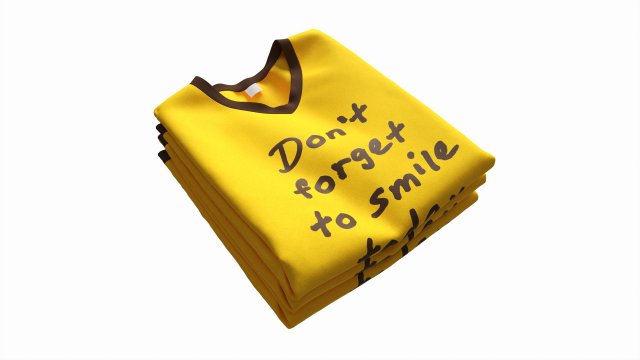 Clothing Classic V-neck Men T-shirts Stacked 3D Model .c4d .max .obj .3ds .fbx .stl .blend 
