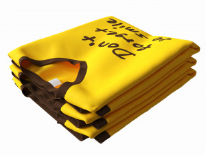 Clothing Classic V-neck Men T-shirts Stacked 3D Model