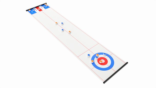 Curling and Shuffle Board Table Game 3Dモデル .c4d .max .obj .3ds .fbx .stl .blend 