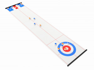 Curling and Shuffle Board Table Game 3D 模型