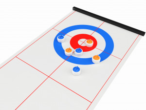 Curling and Shuffle Board Table Game 3Dモデル