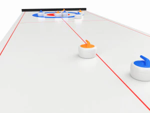 Curling and Shuffle Board Table Game 3D Model