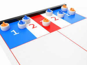 Curling and Shuffle Board Table Game 3Dモデル
