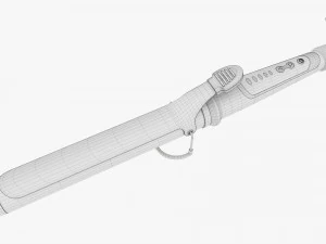 Curling Iron with Long Barrel 3D Model