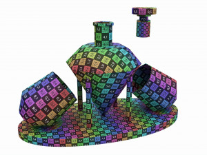 Diamond Whisky Decanter With Glasses And Wooden Holder Modelo 3D