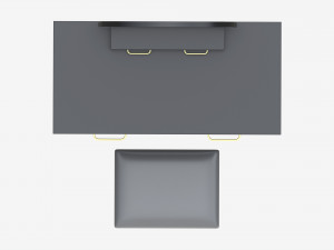 Dresser Set with Stool and Mirror 3D Model
