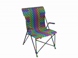 Folding camping reclining armchair 01 3D मॉडल