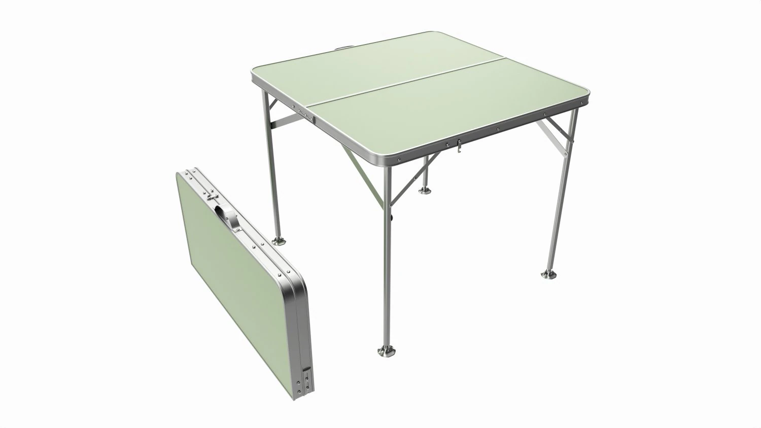 Mesa de acampamento dobr&aacute;vel dobrada e desdobrada Modelo 3D .c4d .max .obj .3ds .fbx .stl .blend 