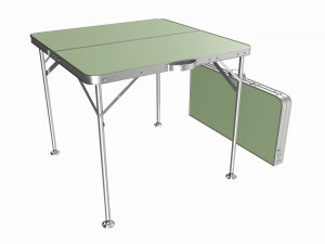 Folding camping table folded and unfolded Modelo 3D