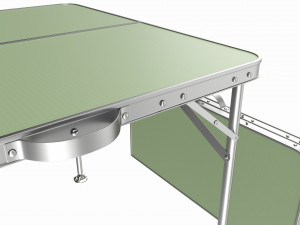 Folding camping table folded and unfolded Modelo 3D