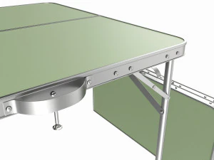 Mesa de acampamento dobr&aacute;vel dobrada e desdobrada Modelo 3D