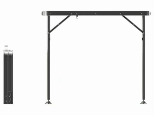 Mesa de acampamento dobr&aacute;vel dobrada e desdobrada Modelo 3D