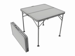 Mesa de acampamento dobr&aacute;vel dobrada e desdobrada Modelo 3D
