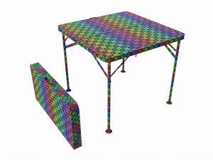 Folding camping table folded and unfolded Modelo 3D