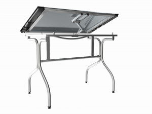 Folding glass top adjustable drafting table Model 3D