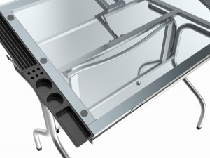 Folding glass top adjustable drafting table Model 3D