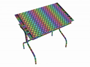 Folding glass top adjustable drafting table Model 3D