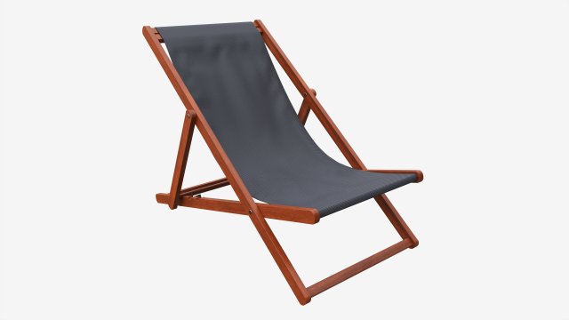 Folding outdoor wood deck chair 3D Model .c4d .max .obj .3ds .fbx .stl .blend 