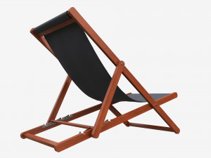 Folding outdoor wood deck chair 3D Model