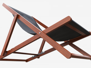 Folding outdoor wood deck chair 3D Model