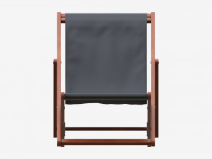 Folding outdoor wood deck chair 3D Model