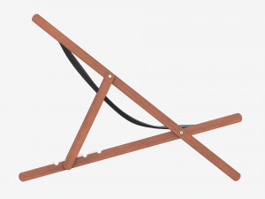 Folding outdoor wood deck chair 3D Model