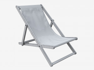 Folding outdoor wood deck chair 3D Model