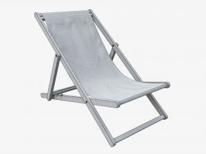 Folding outdoor wood deck chair 3D Model
