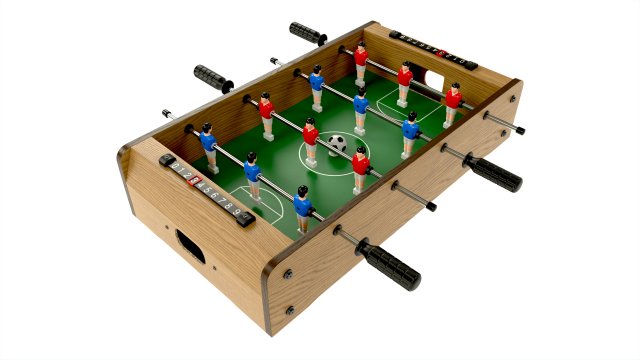 Football Table Game Wooden Modello 3D .c4d .max .obj .3ds .fbx .stl .blend 