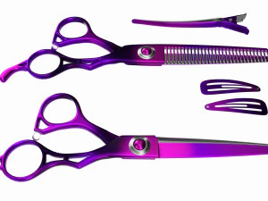 Hair Cutting Thinning Scissors Set Colorful 3D Model