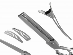 Hair Cutting Thinning Scissors Set Steel 3Dモデル