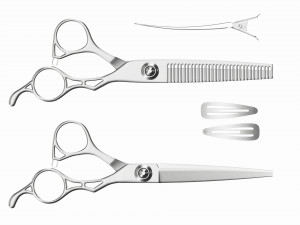 Hair Cutting Thinning Scissors Set Steel 3Dモデル