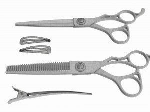 Hair Cutting Thinning Scissors Set Steel 3Dモデル