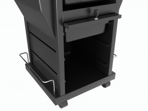 Hair Salon Trolley Rolling Cart with Drawers Attached 3D 모델