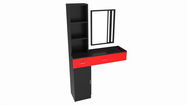 Hairdresser Organizer Shelf with Desk and Mirror 3D मॉडल .c4d .max .obj .3ds .fbx .stl .blend 