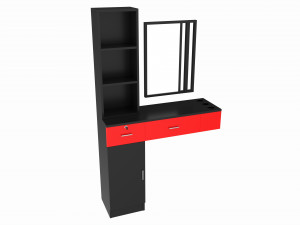 Hairdresser Organizer Shelf with Desk and Mirror Modelo 3D