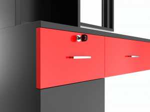 Hairdresser Organizer Shelf with Desk and Mirror 3D मॉडल