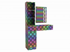 Hairdresser Organizer Shelf with Desk and Mirror 3D मॉडल