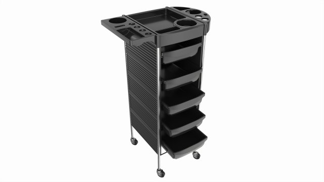 Hairdresser Organizer Trolley with Accessory Holder Model 3D .c4d .max .obj .3ds .fbx .stl .blend 