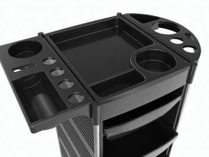 Carrello organizer per parrucchiere con porta accessori Modello 3D