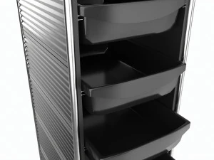 Carrello organizer per parrucchiere con porta accessori Modello 3D