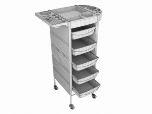 Hairdresser Organizer Trolley with Accessory Holder Model 3D