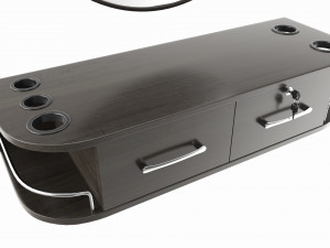 Hairdresser Wall-mounted Desk with Mirror 3D Model