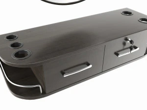 Biurko fryzjerskie montowane do ściany z lustrem Model 3D